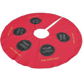 Red Custom Logo Company Business Weihnachten Polyester Weihnachtsbaumdecke (Schrägansicht)