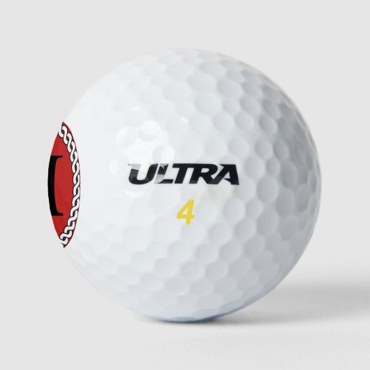 Red Custom Mit Monogramm Initial Rope Edge Golfball (Logo)