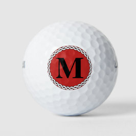 Red Custom Mit Monogramm Initial Rope Edge Golfball