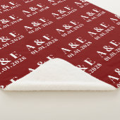 Red Custom Mr & Mrs Blanket Gift for Bride & Groom Sherpadecke (3/4)