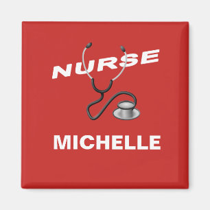 RED Custom Nurse Name Magnet