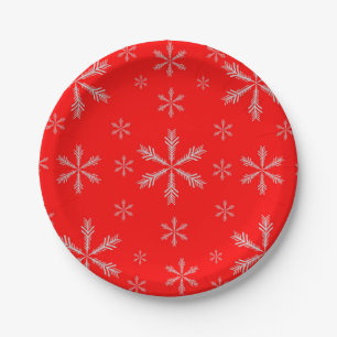 Red Custom Paper Teller mit Schneeflocken
