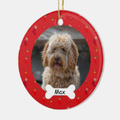 Red Custom Pet Puppy Dog Foto Keramik Ornament (Links)