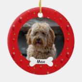 Red Custom Pet Puppy Dog Foto Keramik Ornament (Hinten)
