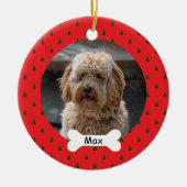 Red Custom Pet Puppy Dog Foto Keramik Ornament (Vorne)