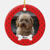 Red Custom Pet Puppy Dog Foto Keramik Ornament (Hinten)