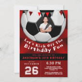 Red Custom Photo Birthday Invitation for Boys Einladung (Vorderseite)
