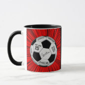 Red Custom Soccer Ball Birthday Age Name Tasse (Links)