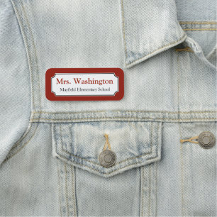 Red Custom Teacher Work Office Name Tag Namensschild