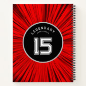 Red Custom Text Soccer Ball Birthday Notizblock (Rückseite)