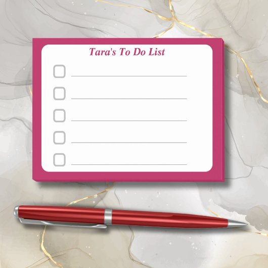 Red Custom to do List Sticky Post-it Klebezettel