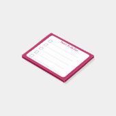 Red Custom to do List Sticky Post-it Klebezettel (angewinkelt)