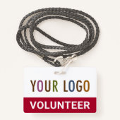 Red Custom Volunteer Abzeichen Lanyard Event Team Ausweis (Vorderseite mit Schlüsselband)