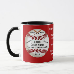 Red, Customizable, Baseball Coach Danke für Gesche Tasse