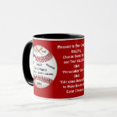 Red, Customizable, Baseball Coach Danke für Gesche Tasse (Vorderseite Links)