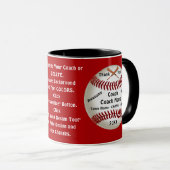 Red, Customizable, Baseball Coach Danke für Gesche Tasse (VorderseiteRechts)