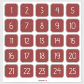 Red Customizable Square Number Stickers  Aufkleber (Blatt)