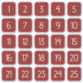 Red Customizable Square Number Stickers  Aufkleber (Vorderseite)