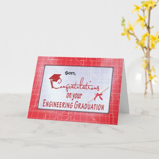 Red Customize Relationship Engineering Abschluss Karte (Gelbe Blume)