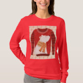 Red Cute Polar Bear Ugly Sweater Art on T-Shirt (Vorderseite)