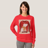 Red Cute Polar Bear Ugly Sweater Art on T-Shirt (Vorne ganz)