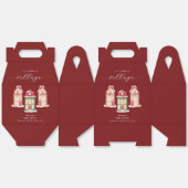 Red Cute Snow Gingerbread Village Baby Shower Geschenkschachtel (Ungeklappt)