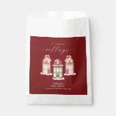 Red Cute Snow Gingerbread Village Baby Shower Geschenktütchen (Vorderseite)