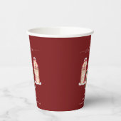 Red Cute Snow Gingerbread Village Baby Shower  Pappbecher (Links)