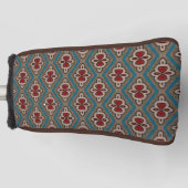 Red Cyan Copper Azulejos Tile Eleganname Golf Headcover (Vorderseite)