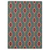Red Cyan Copper Azulejos Tile Eleganname Klemmbrett (Rückseite)