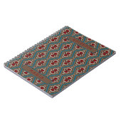 Red Cyan Copper Azulejos Tile Eleganname Notizblock (Linke Seite)