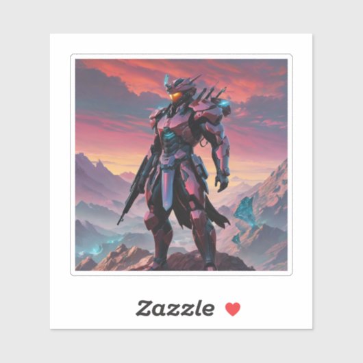 Red Cyborg Ninja of the North2 Aufkleber (Blatt)