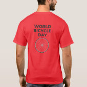 Red Cycling Enthusiast T - Shirt des Weltfahrradta (Rückseite)