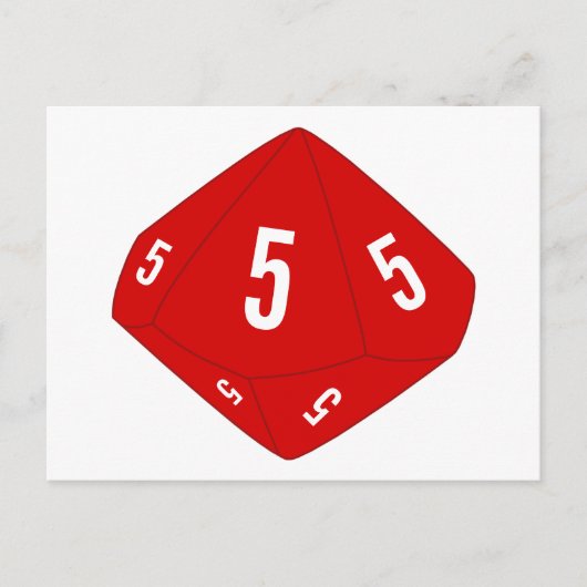 Red D10 Dice Tischnummer Postkarte (Vorderseite)