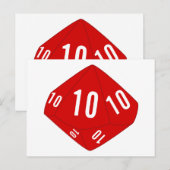 Red D10 Dice Tischnummer Postkarte (Vorne/Hinten)