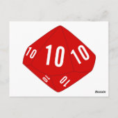 Red D10 Dice Tischnummer Postkarte (Rückseite)
