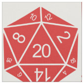 Red D20 Dice Fabric Stoff (Nahaufnahme)