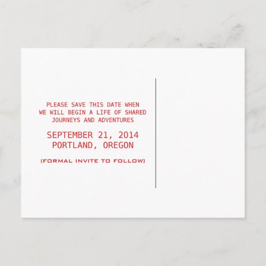 Red D20 Dice Gamer Save the Date Postcard Ankündigungspostkarte (Rückseite)