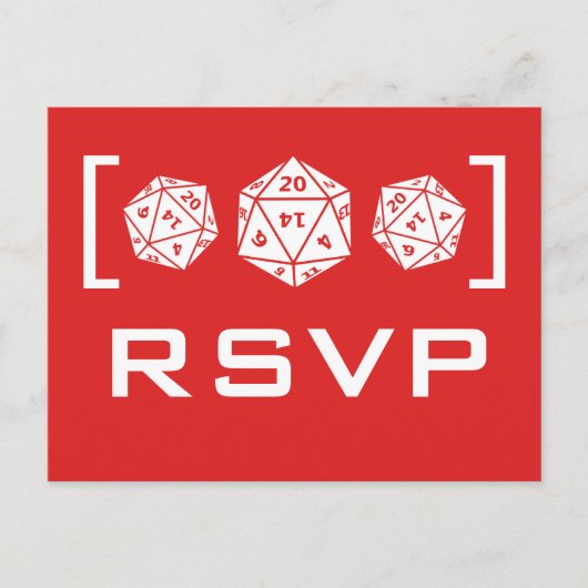 Red D20 Dice Gamer UAWG Postcard Einladungspostkarte (Vorderseite)