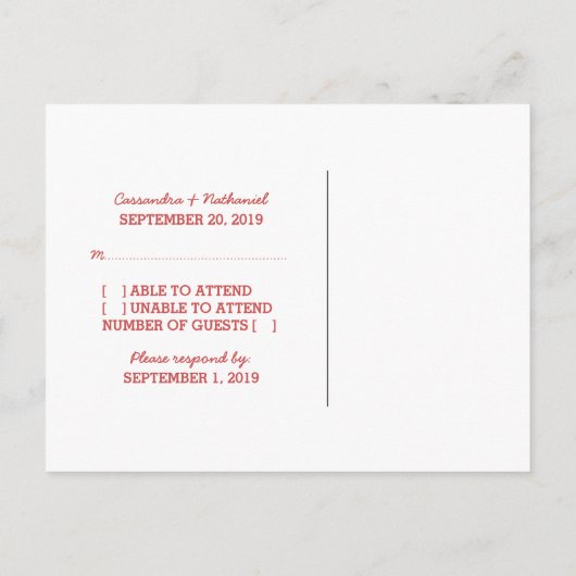 Red D20 Dice Response Postkarte (Rückseite)