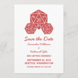 Red D20 Dice Save the Date einladen Einladung