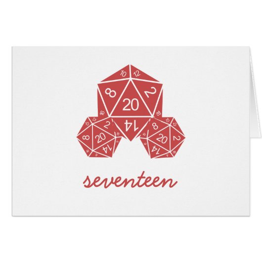 Red D20 Dice Tischnummer Card (Vorderseite (Horizontal))