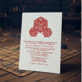 Red D20 Dice Wedding Einladung
