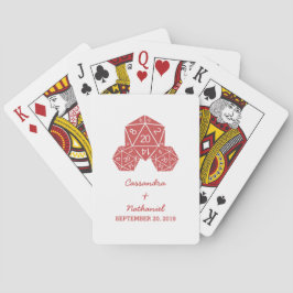 Red D20 Dice Wedding Playing Cards Spielkarten