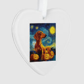 Red Dachshund of van gogh starry night halloween F Ornament (Vorderseite)