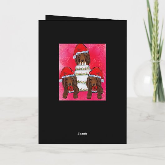 Red Dackel Santas Karte (Rückseite)