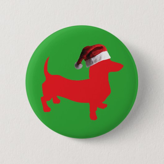 Red-Dackel - Und-Santa-Hat Button (Vorderseite)