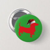 Red-Dackel - Und-Santa-Hat Button (Vorne & Hinten)
