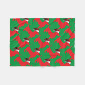 Red-Dackel - Und-Santa-Hat Fleecedecke (Vorderseite (Horizontal))