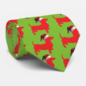 Red-Dackel - Und-Santa-Hat Krawatte (Gerollt)